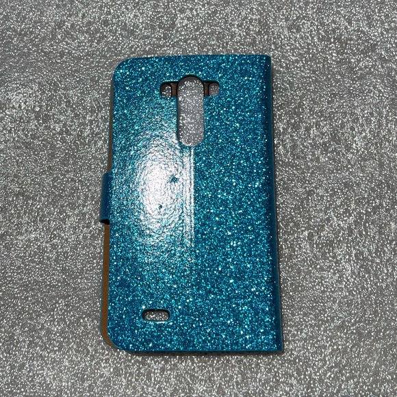 Blue Glitter Smooth Glossy Golden Sparkle Case for G3 Phone Folding Case Pretty - Picture 6 of 10